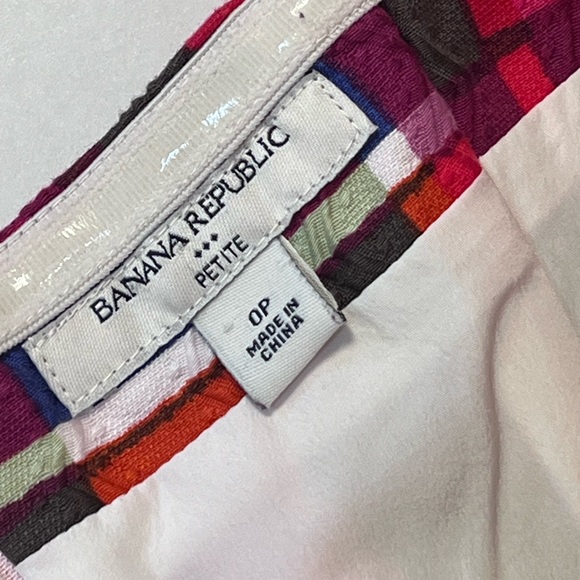 EUC Banana Republic size 0 petite plaid strapless dress - Picture 5 of 5